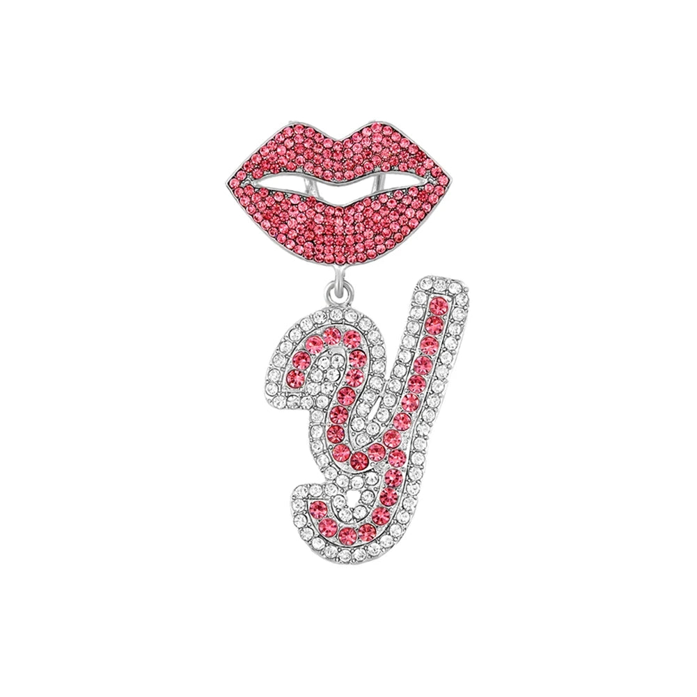 RHINESTONE LETTER CUBAN LINK CHAIN