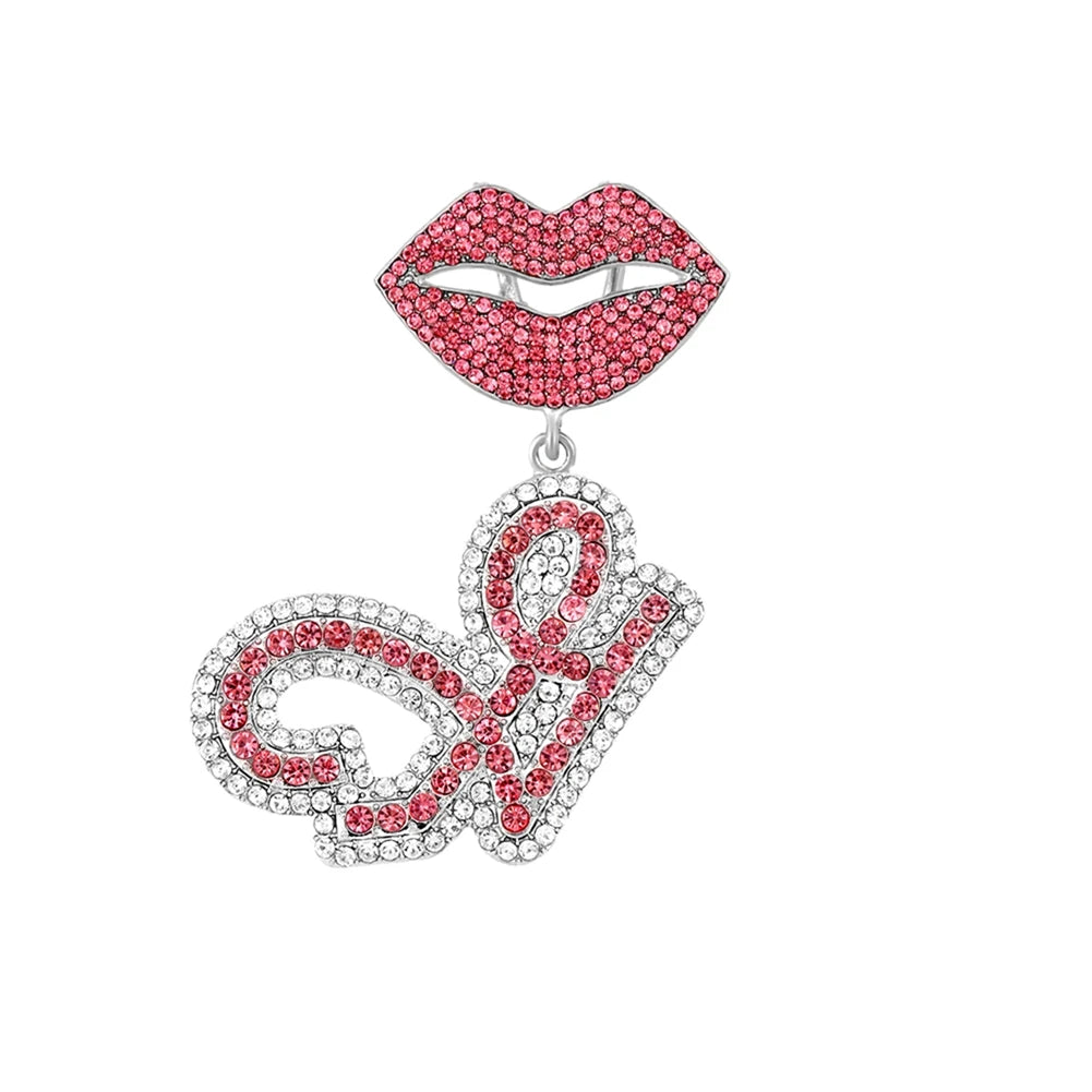 RHINESTONE LETTER CUBAN LINK CHAIN