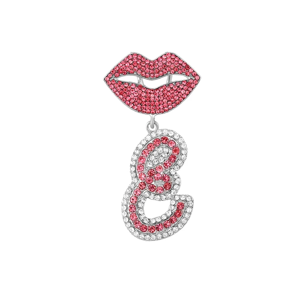 RHINESTONE LETTER CUBAN LINK CHAIN