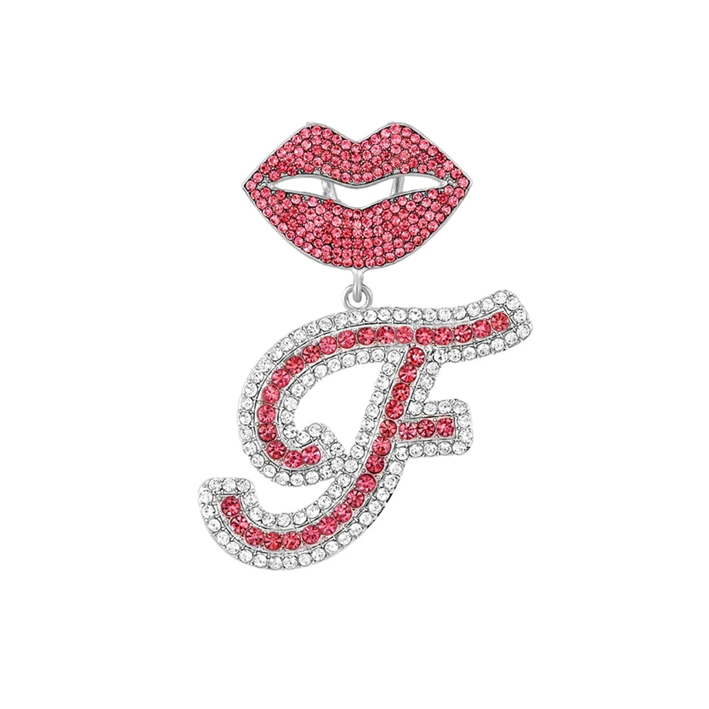 RHINESTONE LETTER CUBAN LINK CHAIN