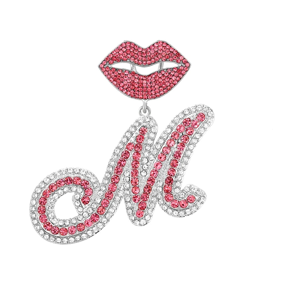 RHINESTONE LETTER CUBAN LINK CHAIN