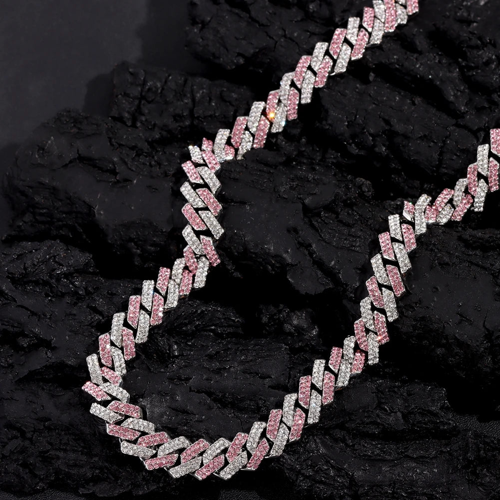 RHINESTONE LETTER CUBAN LINK CHAIN