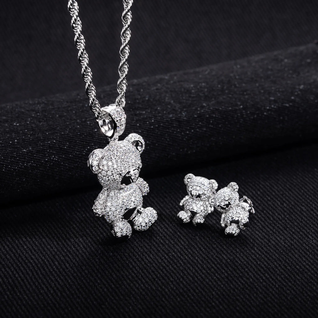 ICED BEAR EARRINGS & NECKLACES