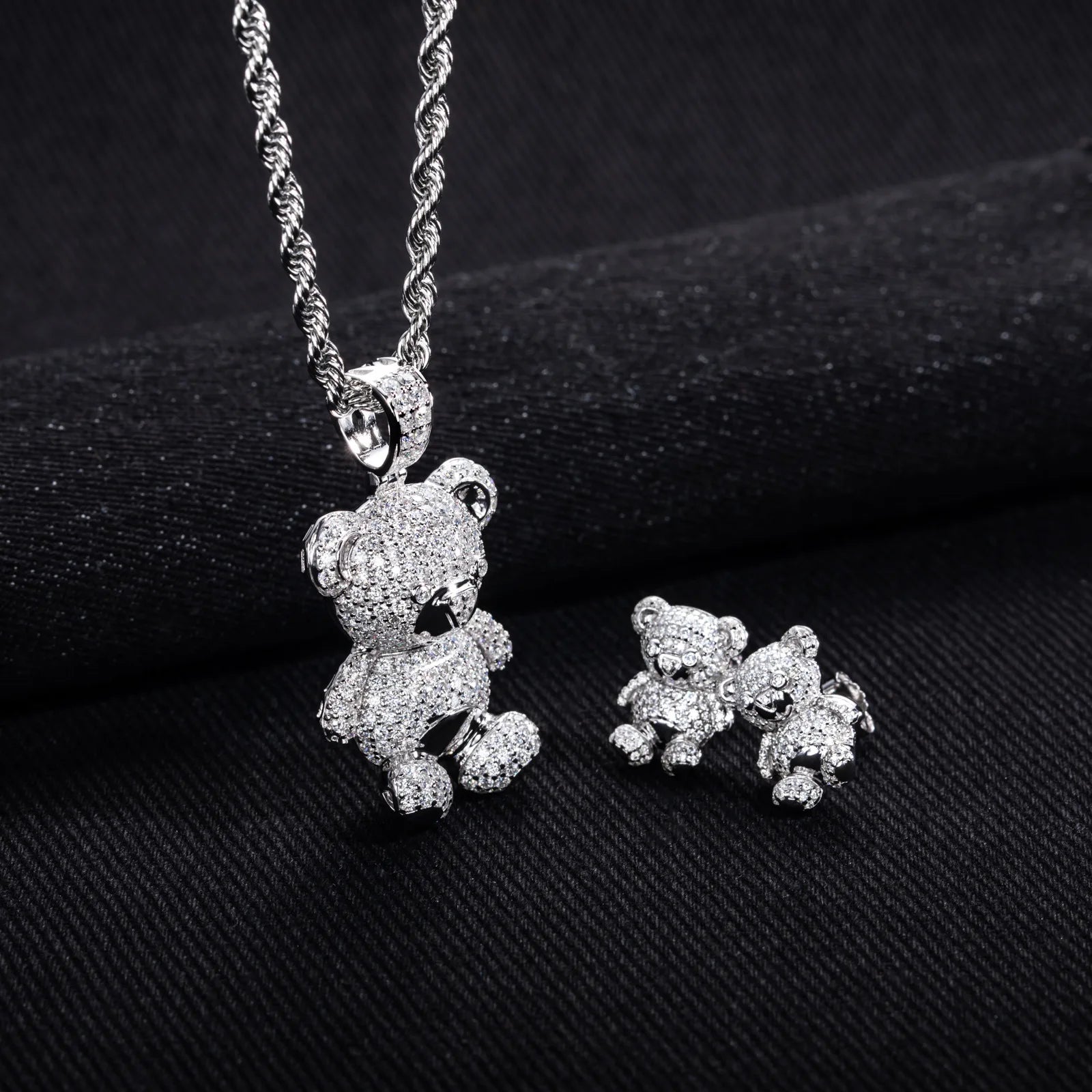 ICED BEAR EARRINGS & NECKLACES