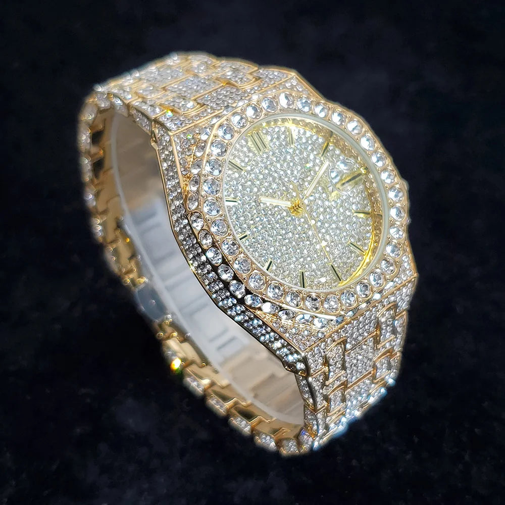 WATERPROOF DIAMOND SIMULATE WRIST WATCH