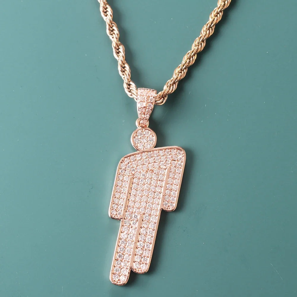 PERSON HIP HOP PENDANT NECKLACE