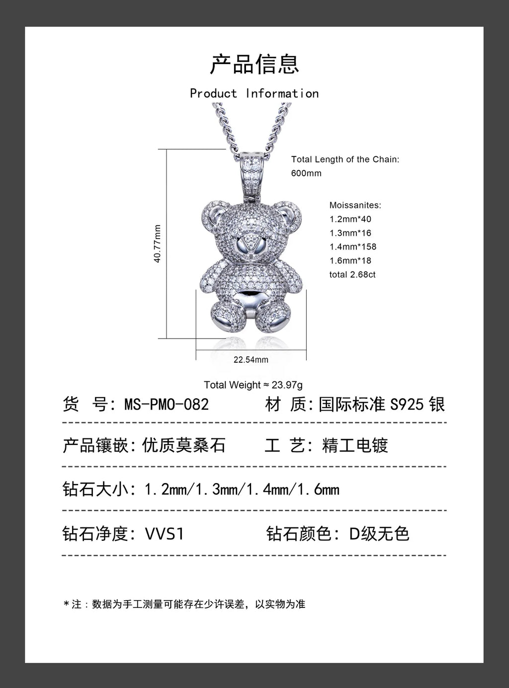ICED BEAR EARRINGS & NECKLACES