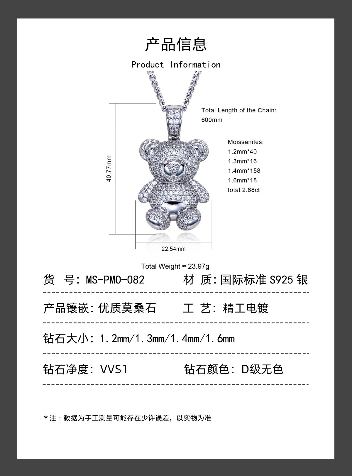 ICED BEAR EARRINGS & NECKLACES