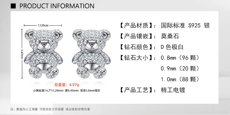 ICED BEAR EARRINGS & NECKLACES