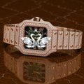 Luxury Round Dial Moissanite Watch Men Full Diamond Bracelet Wristwatch