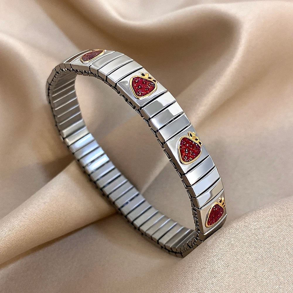 STAINLESS STEEL STRAWBERRY BANGLES