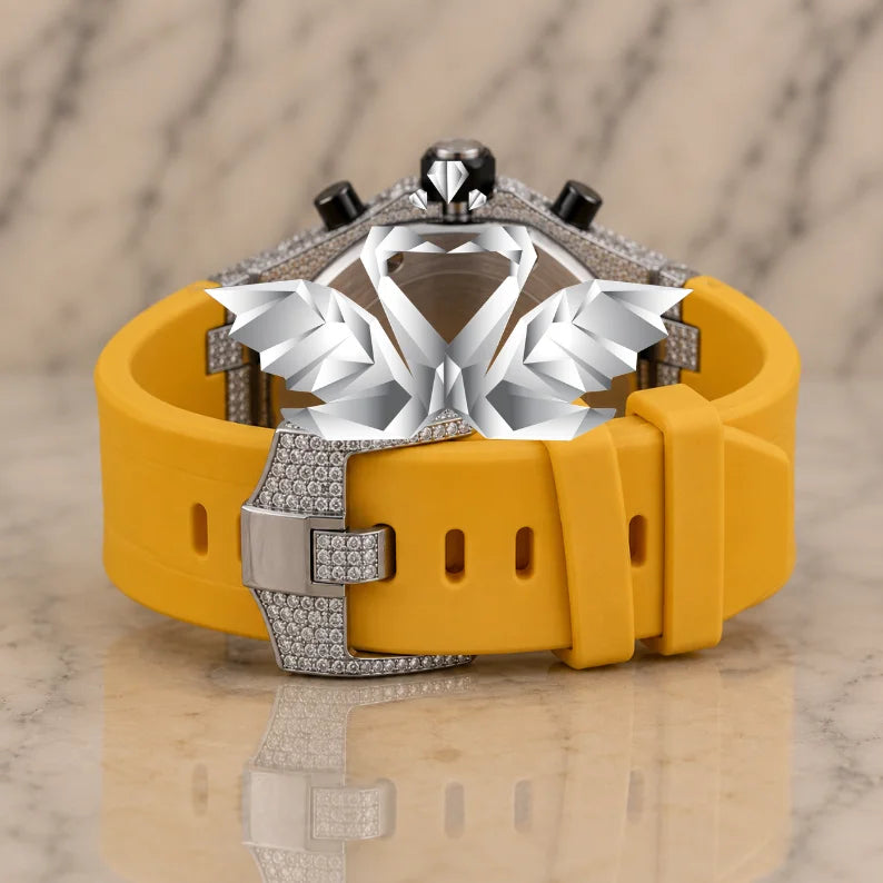 Luxury Automatic Moissanite Diamond Watch Men Full VVS Stone Stainless Steel Watch