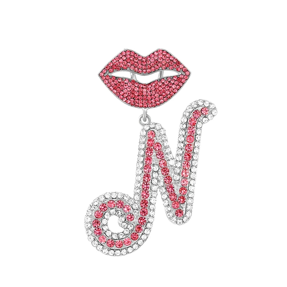 RHINESTONE LETTER CUBAN LINK CHAIN